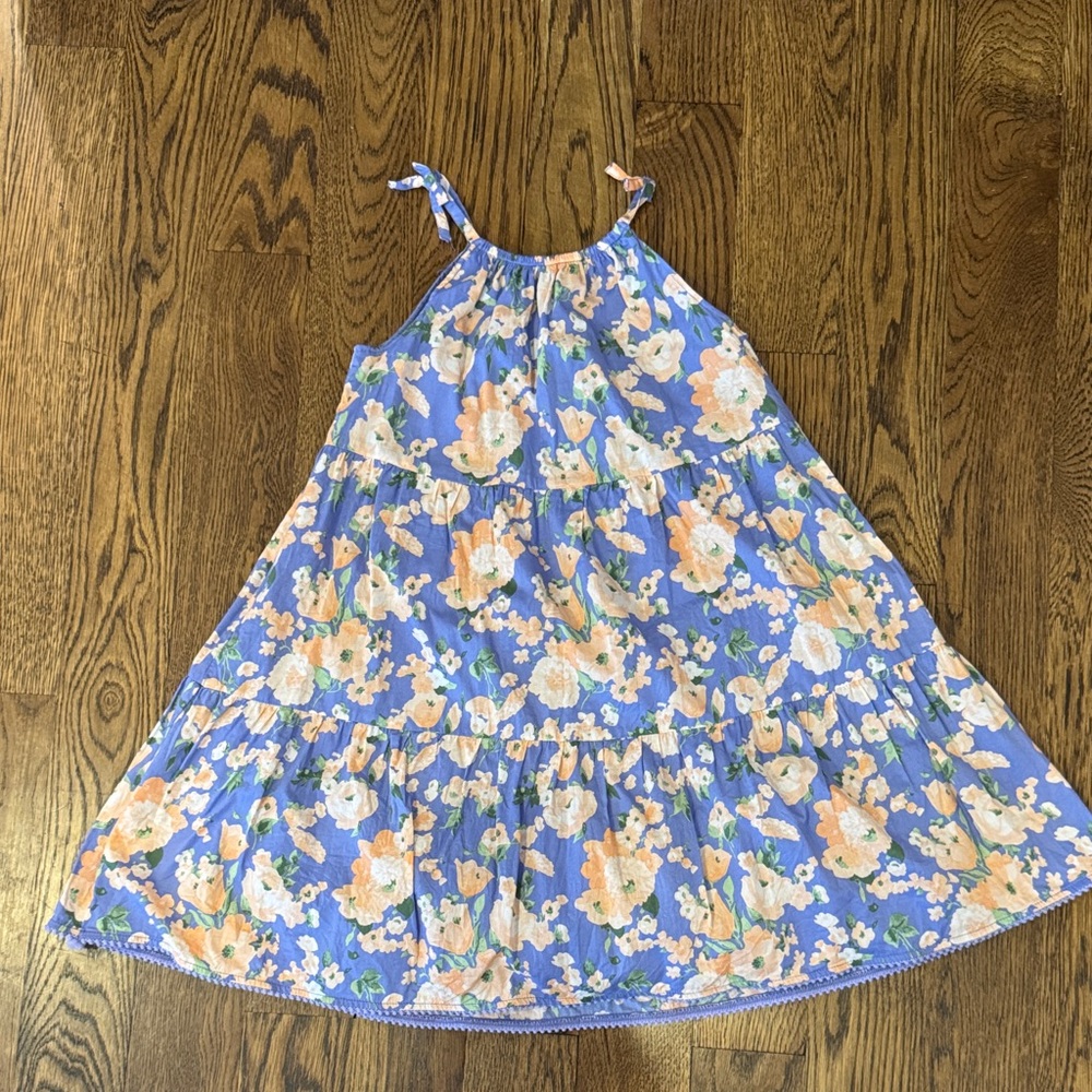 Janie and Jack Floral Dress in Blue and Peach size 7